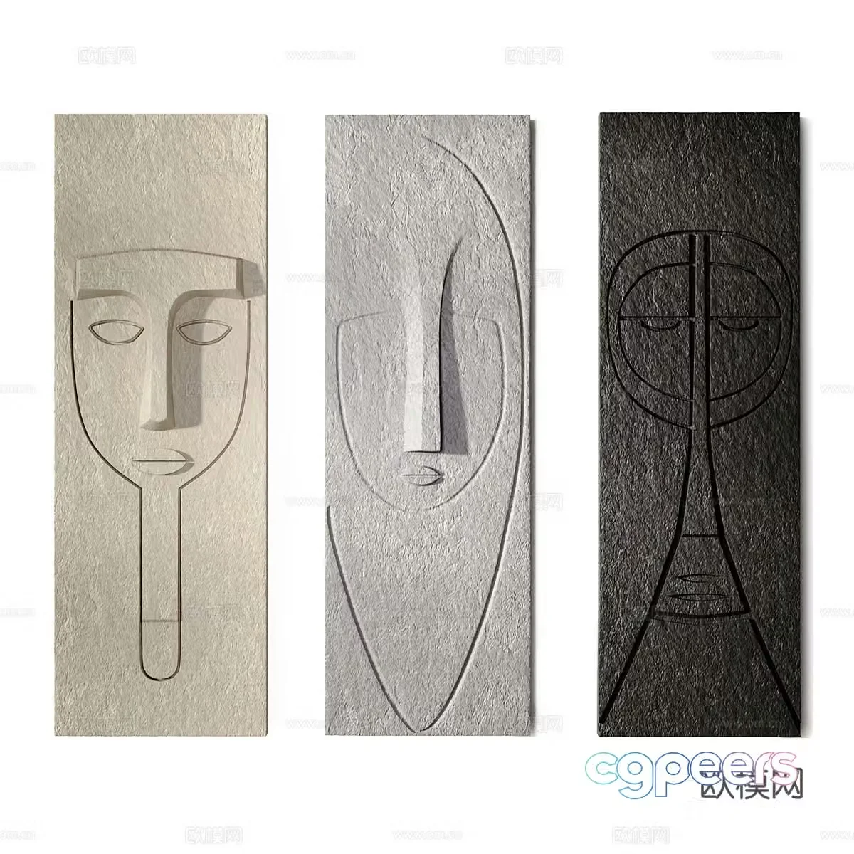 Middle-aged style Pannuo face pendant 3D model