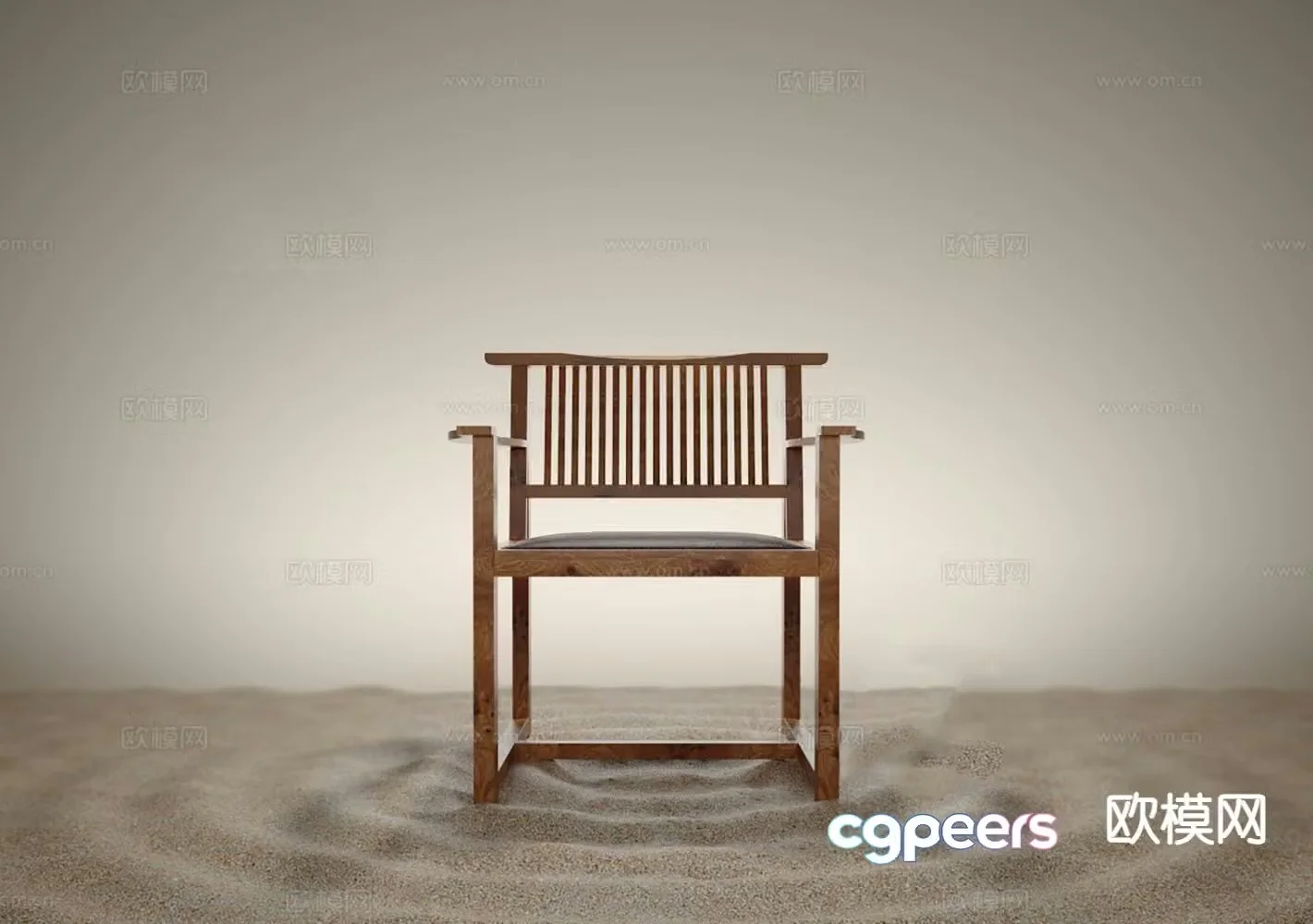 Single chair leisure chair dining chair Taishi chair 3d model