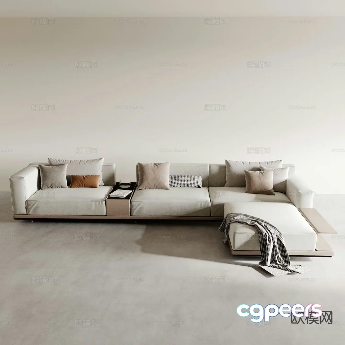 Living room multi-person sofa 3d model