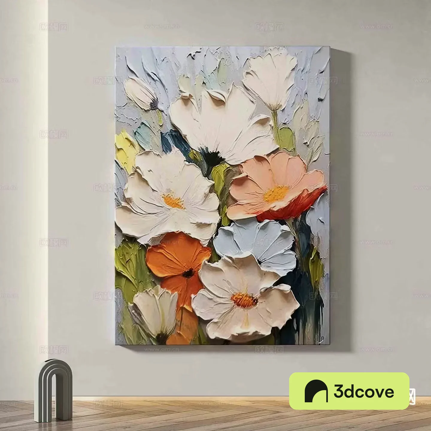 Cream style minimalist painting oil painting decorative painting