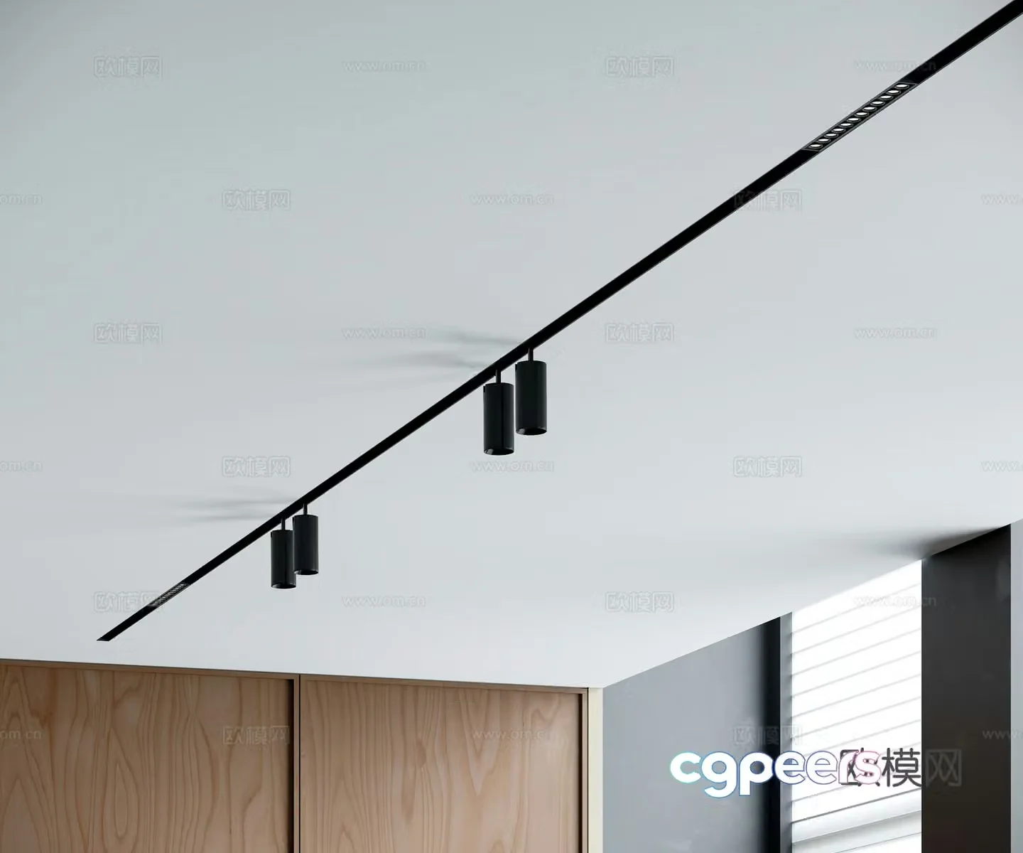 Modern downlight track light 3d model