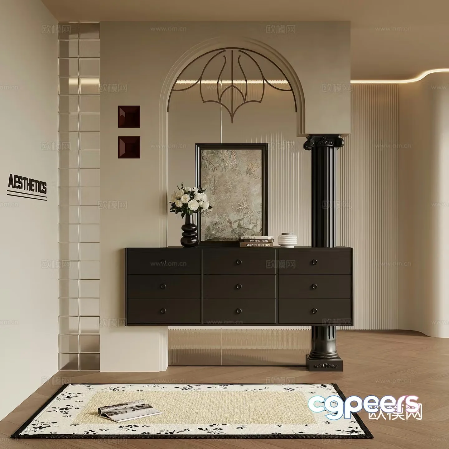 Entrance French retro entrance partition 3d model