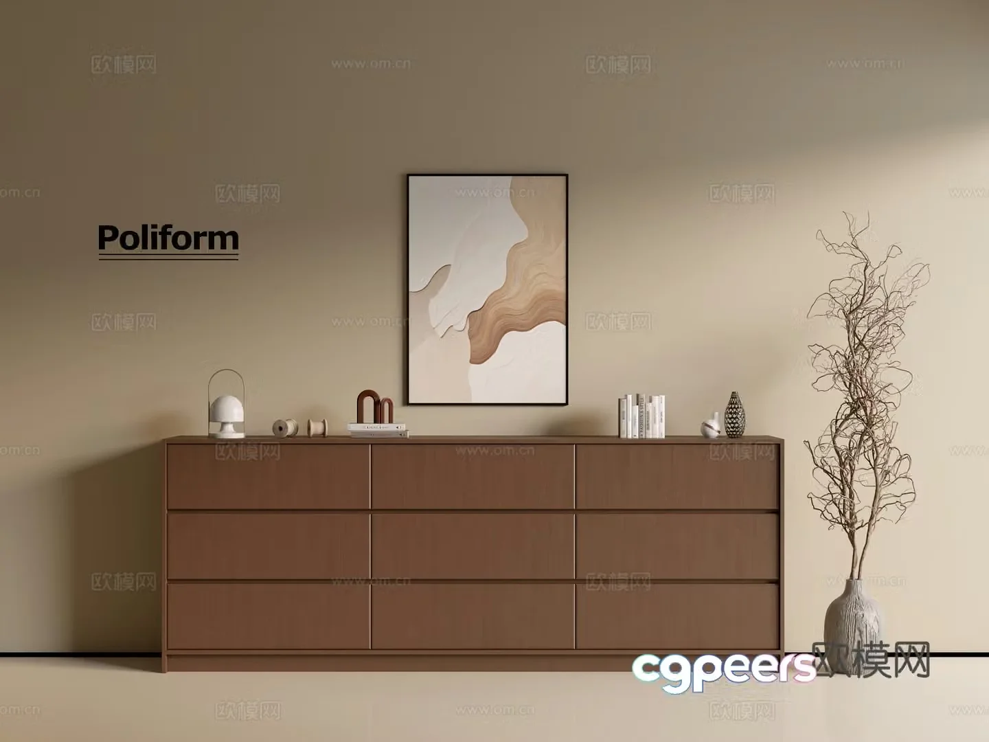 Modern wood grain cabinet ins wind minimalist wind cabinet whole cabinet sideboard balcony cabinet storage 3D model
