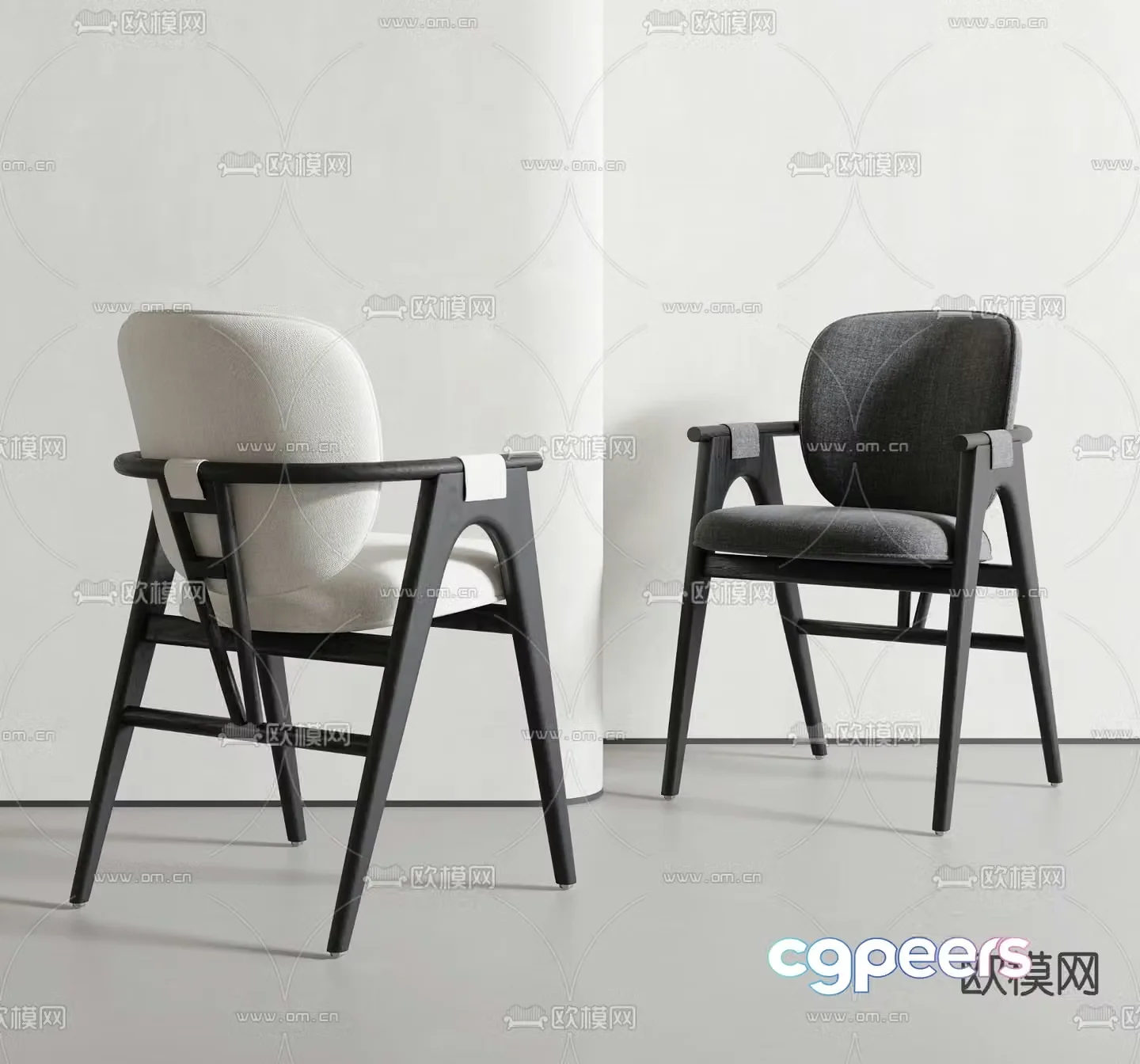 Modern dining chair single chair 3d model