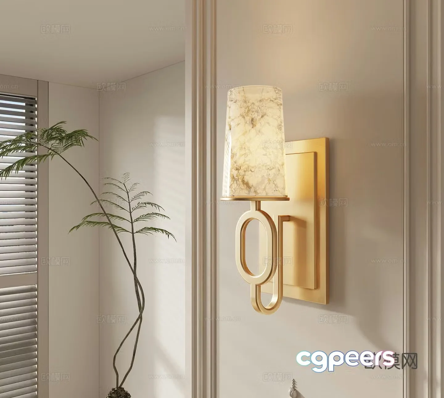 Light luxury wall lamp 3D model