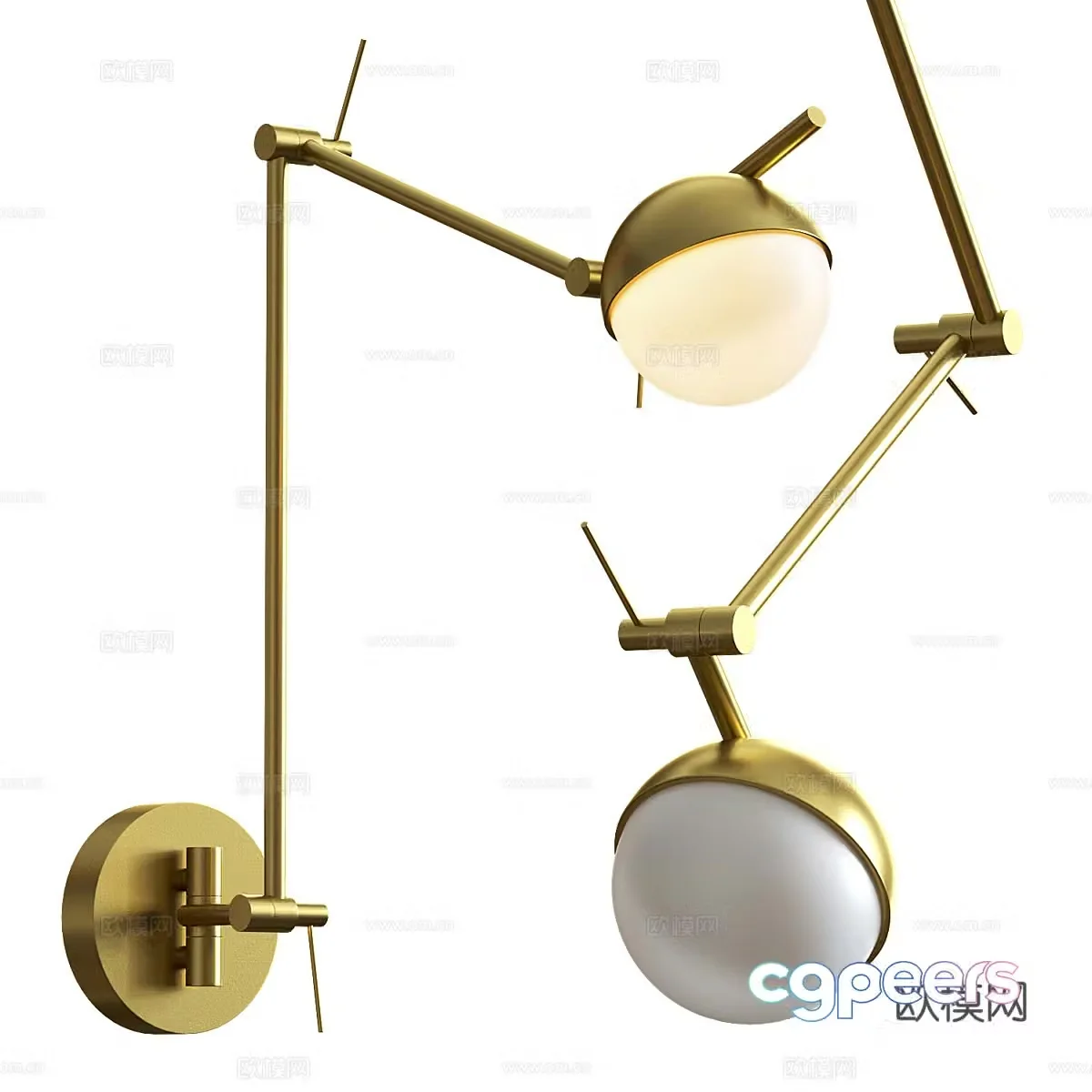 Modern light luxury spherical decorative wall lamp 3d model