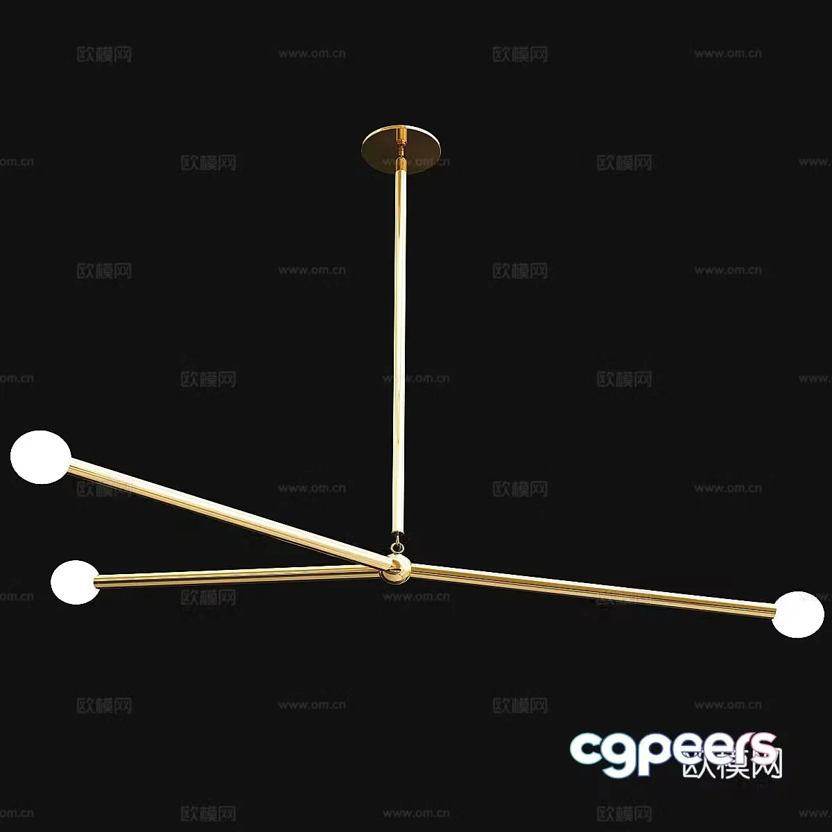 Light luxury chandelier 3d model