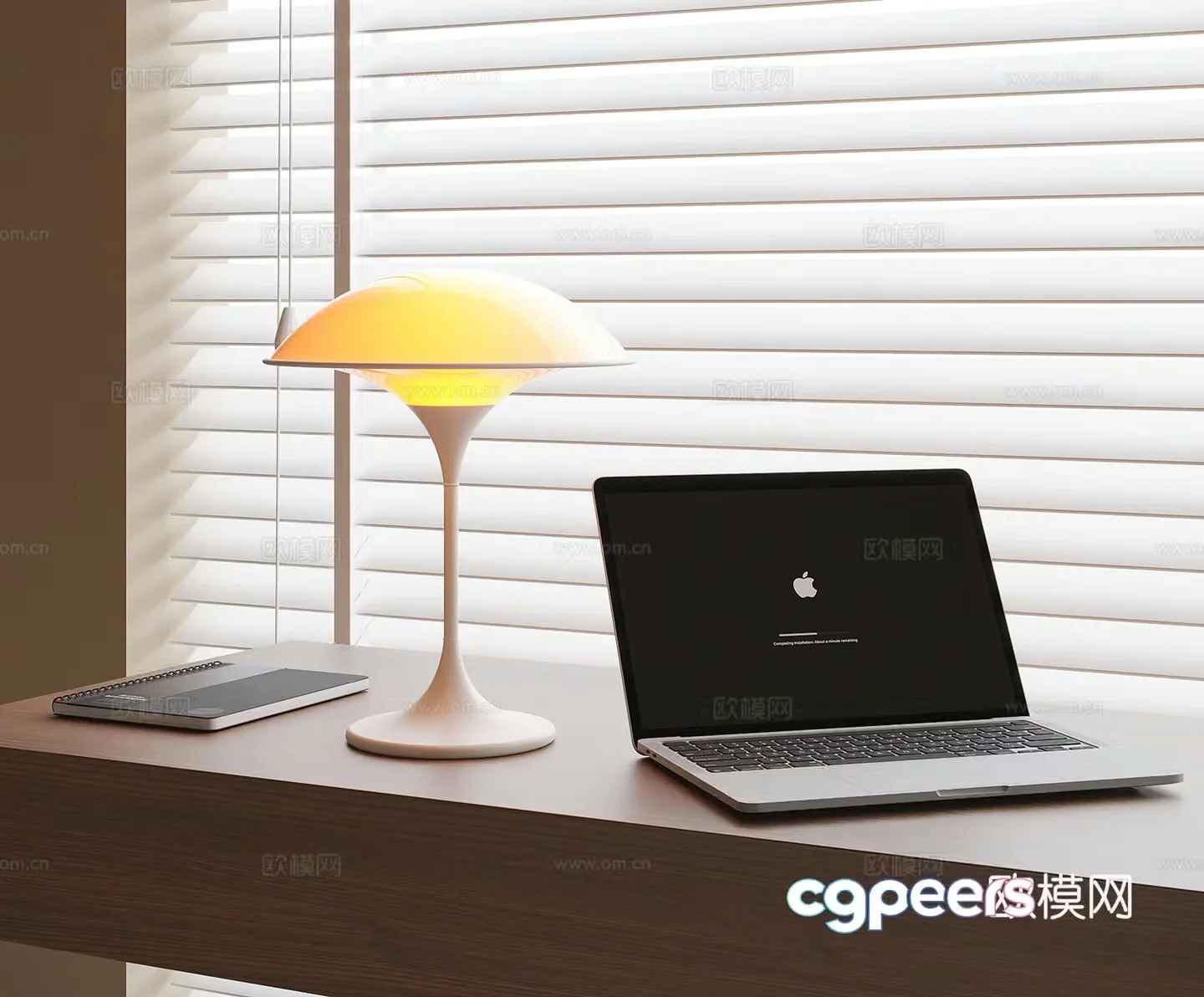 Modern desk lamp laptop 3d model