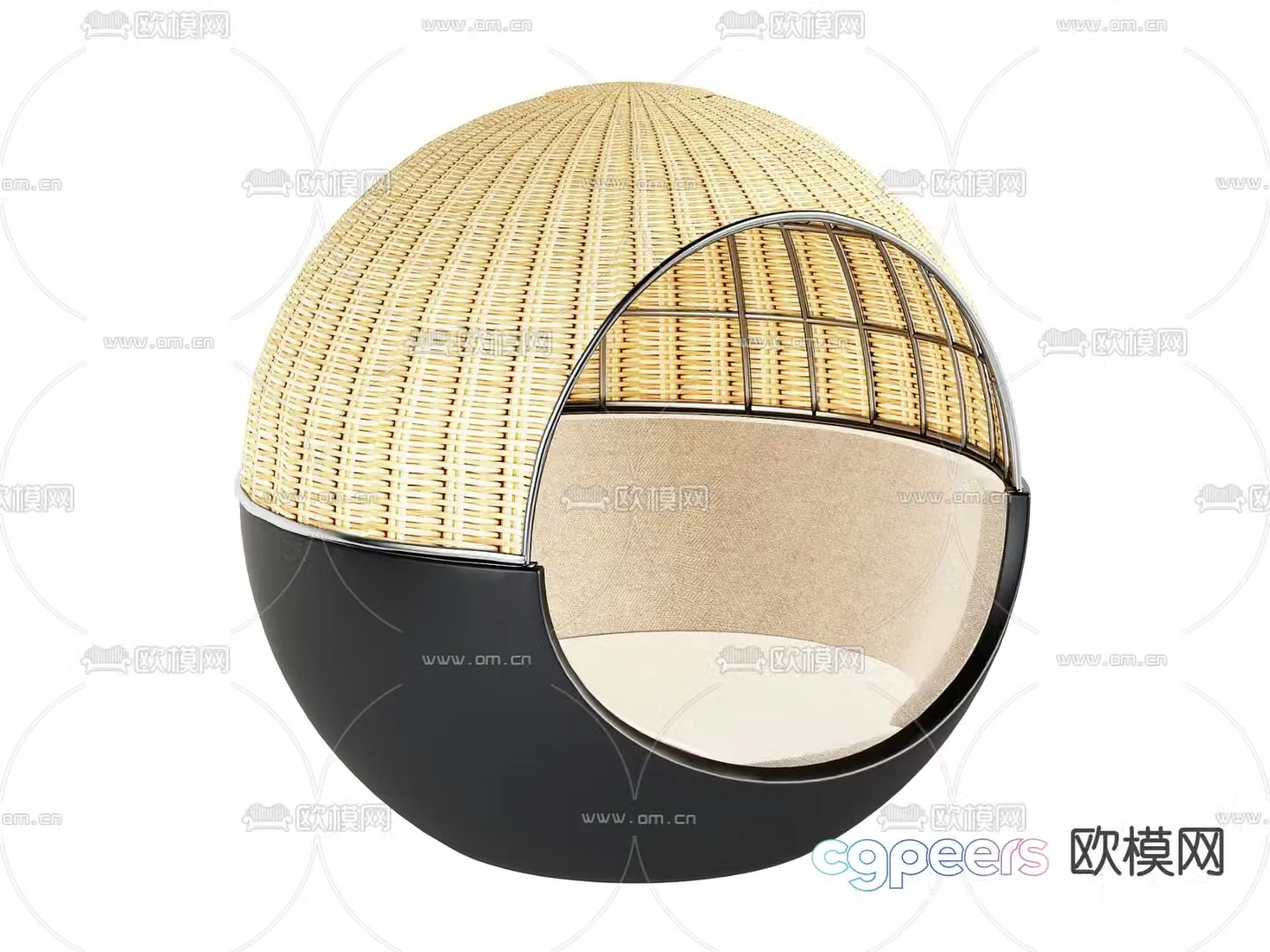 outdoor bed round bed 3d model