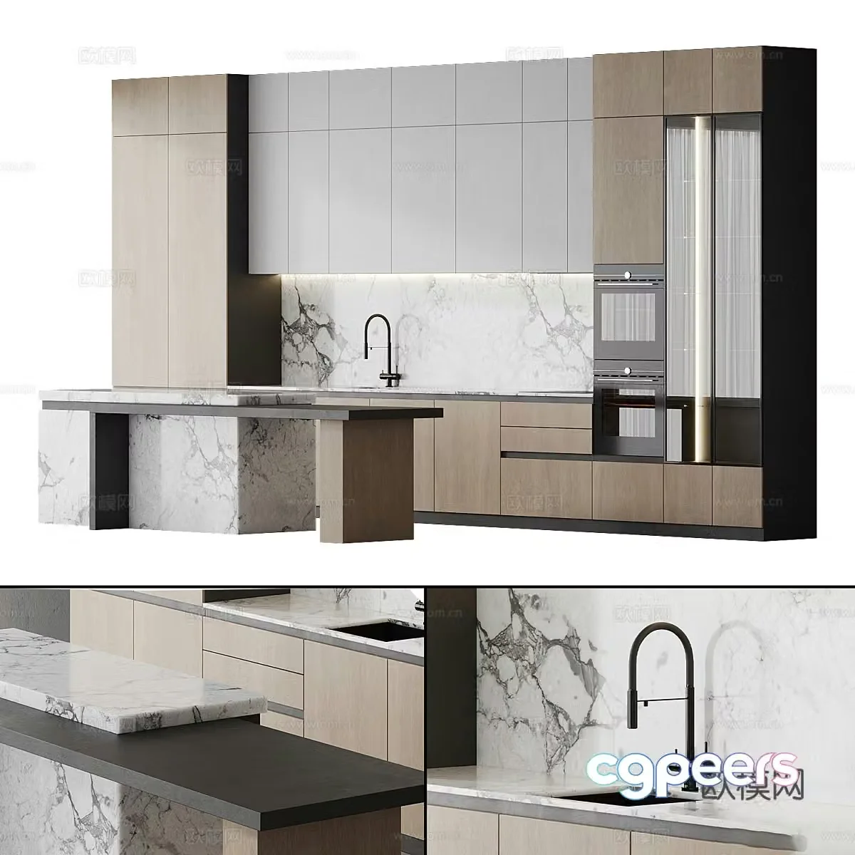 Modern Italian minimalist cabinet 3d model