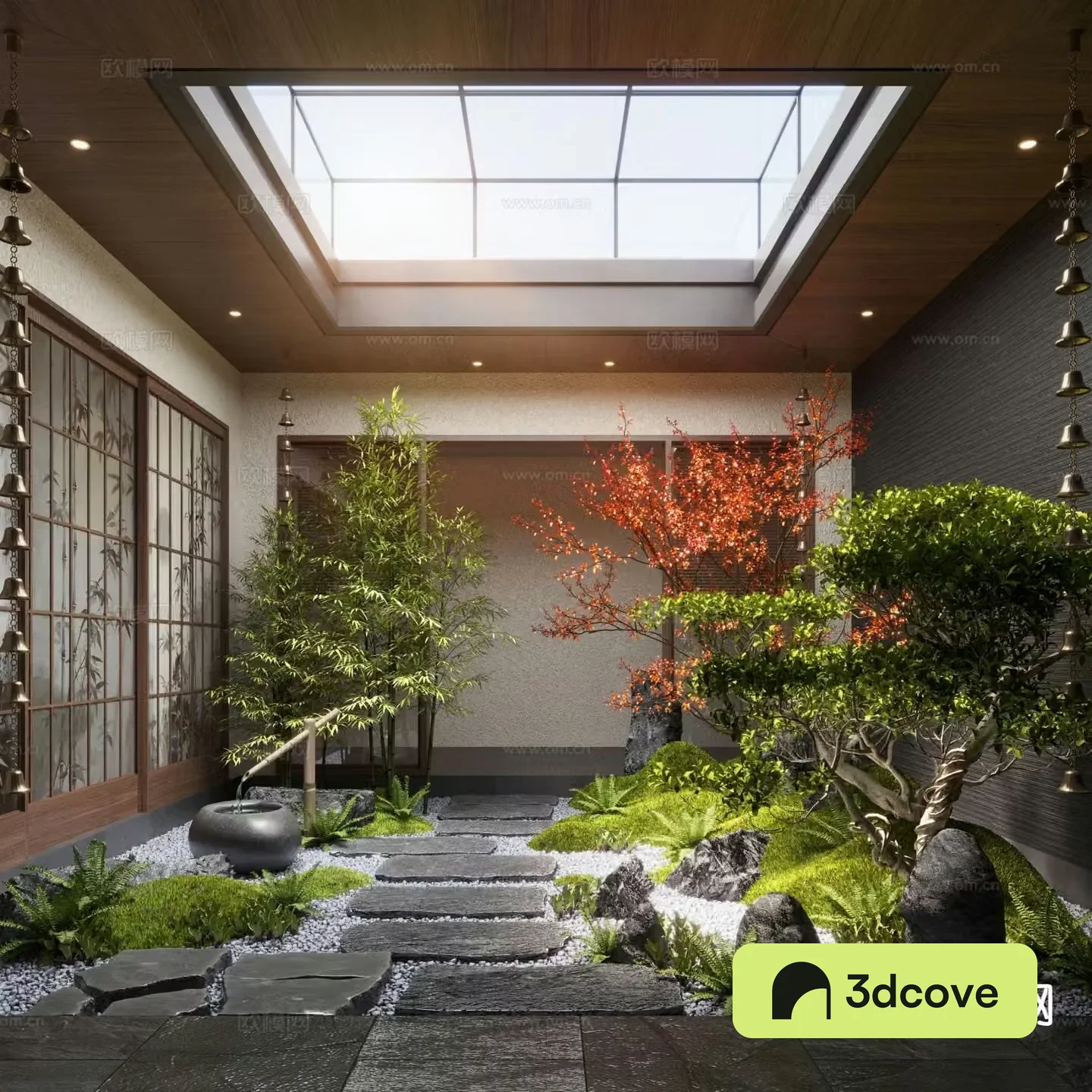 New Chinese Zen Patio Courtyard Landscape