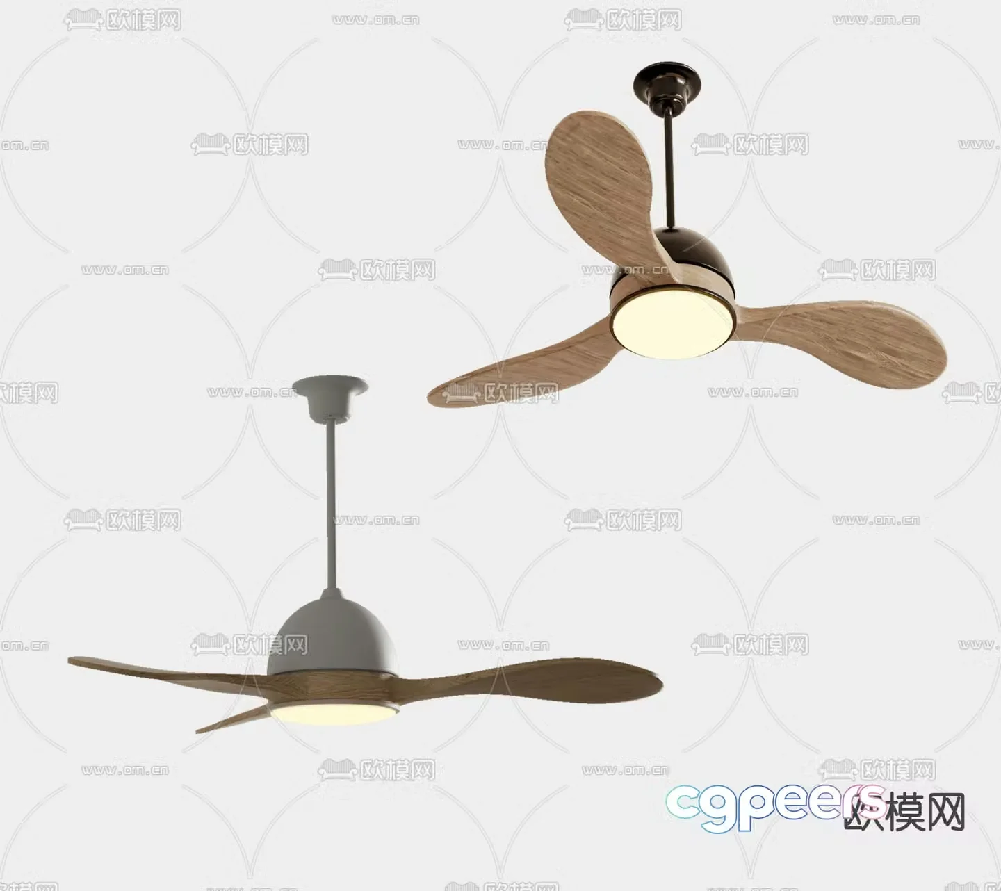 Wabi Sabi fan lamp ceiling fan lamp 3d model