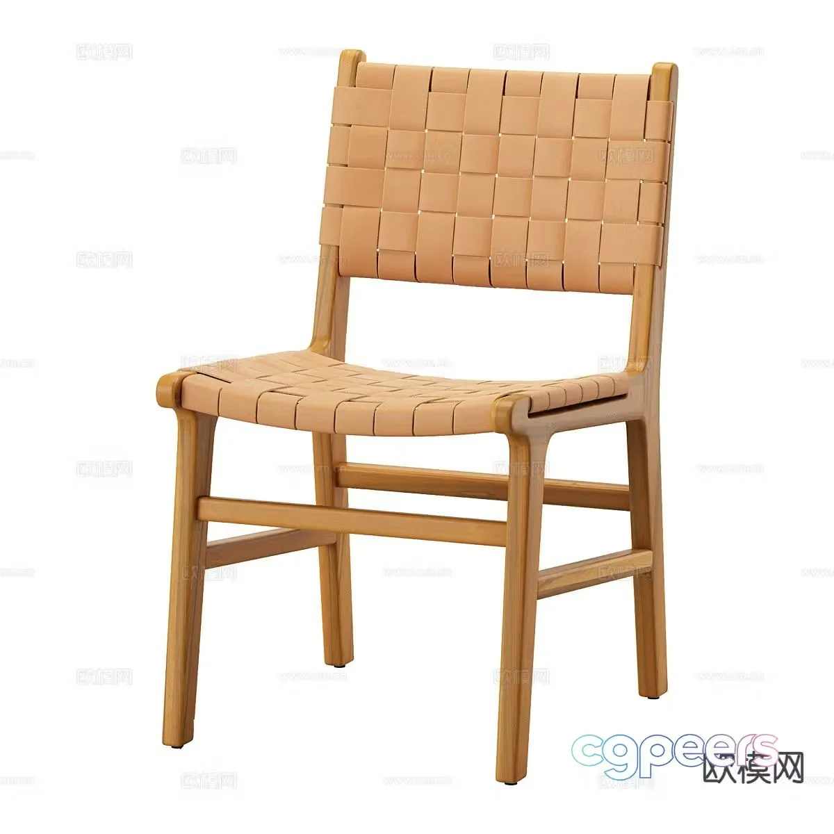 Wabi-sabi rattan chair leisure chair 3d model