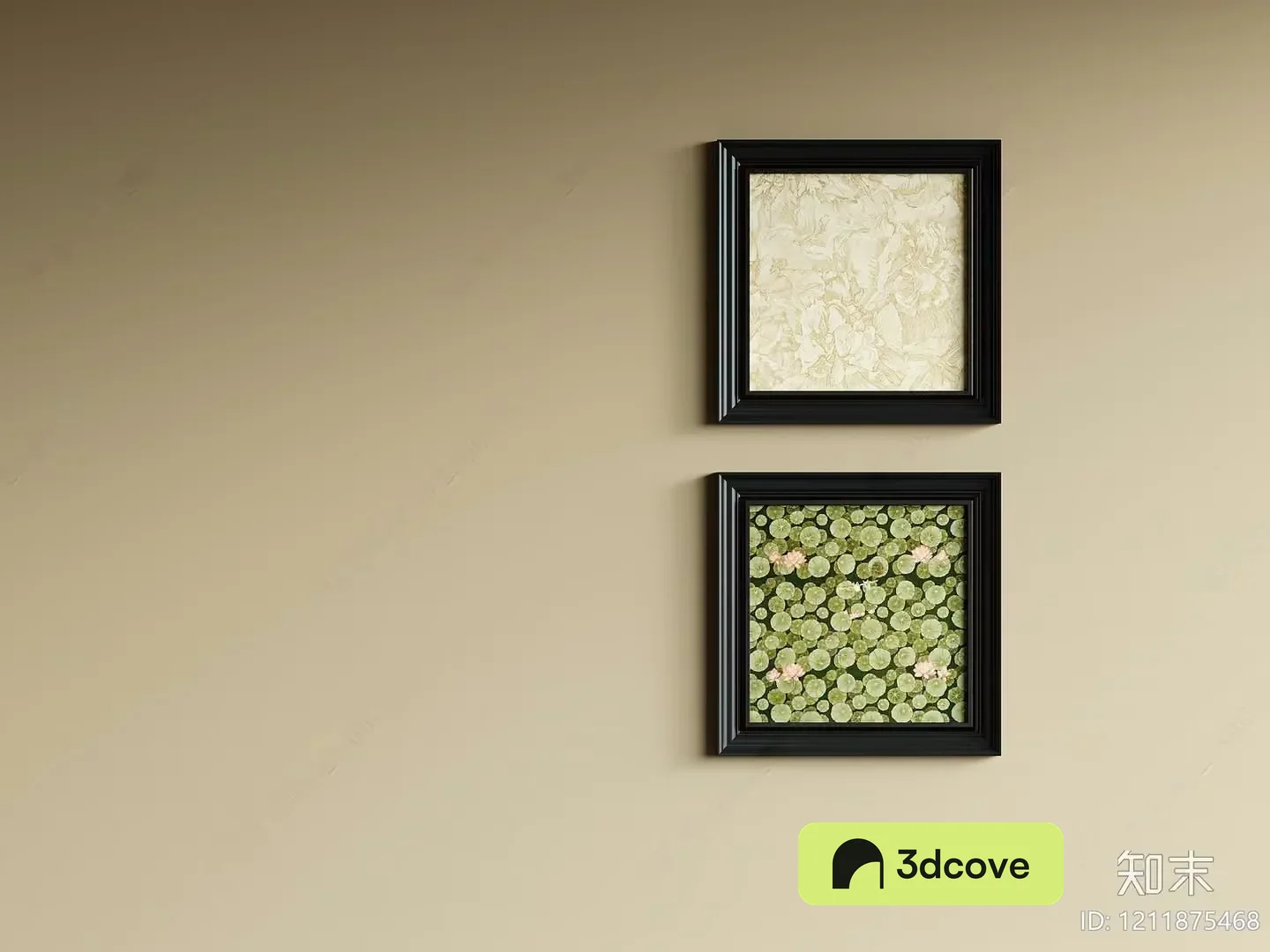 Two Black Picture Frames On A Wall