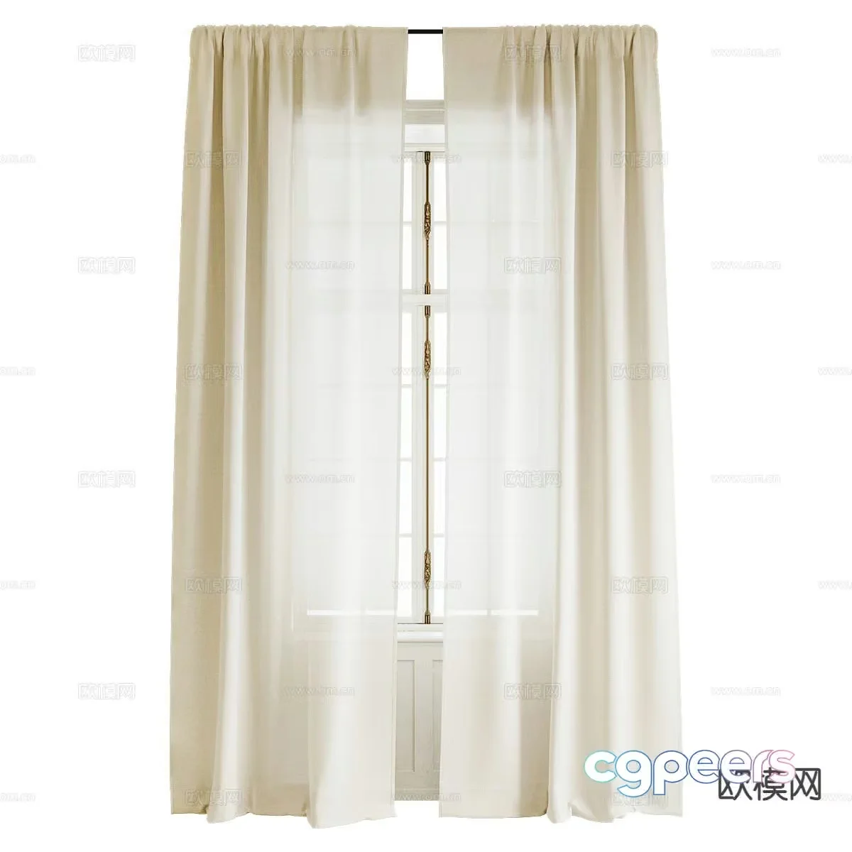 White Curtains 3D Model – 21834 – VRAY Render