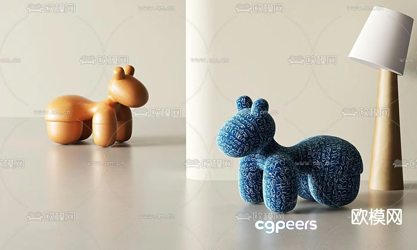 Internet celebrity pony chair animal seat 3d model