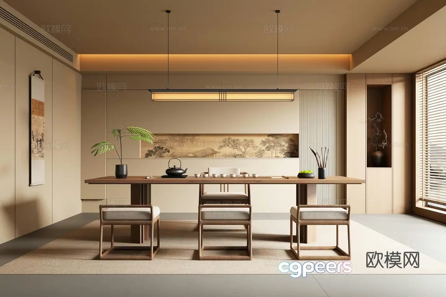 New Chinese tea room 3D model