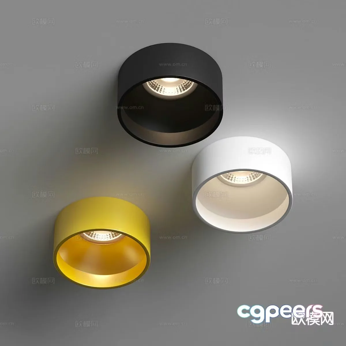 Surface mounted downlight spotlight magnetic light 3D model