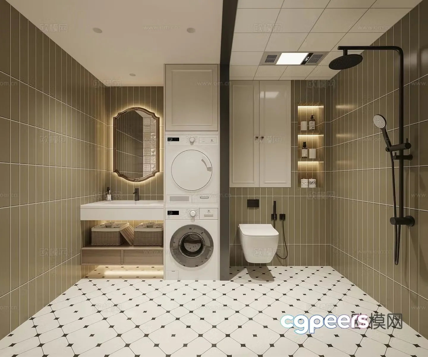 French bathroom bathroom 3d model