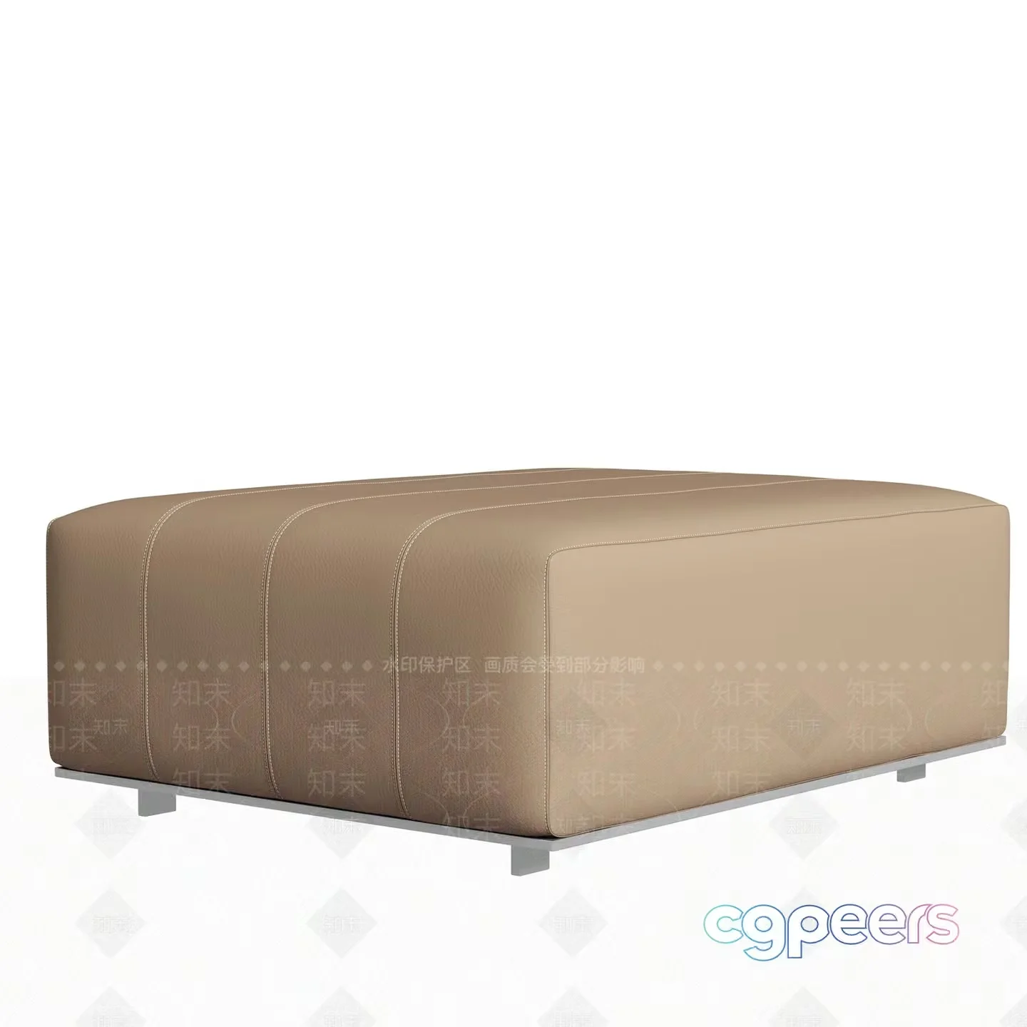 Modern Beige Ottoman 3D Model – 4351 – VRAY Render