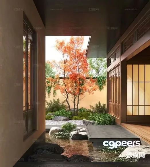Japanese Garden 3D Model – 13828 – CORONA Render