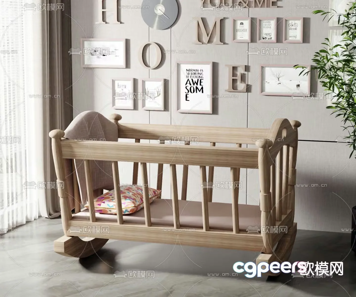 Modern crib 3d model