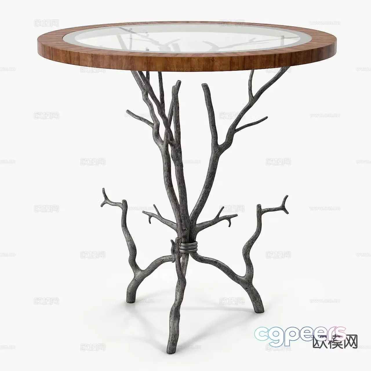 Medieval style round table side table table table 3D model