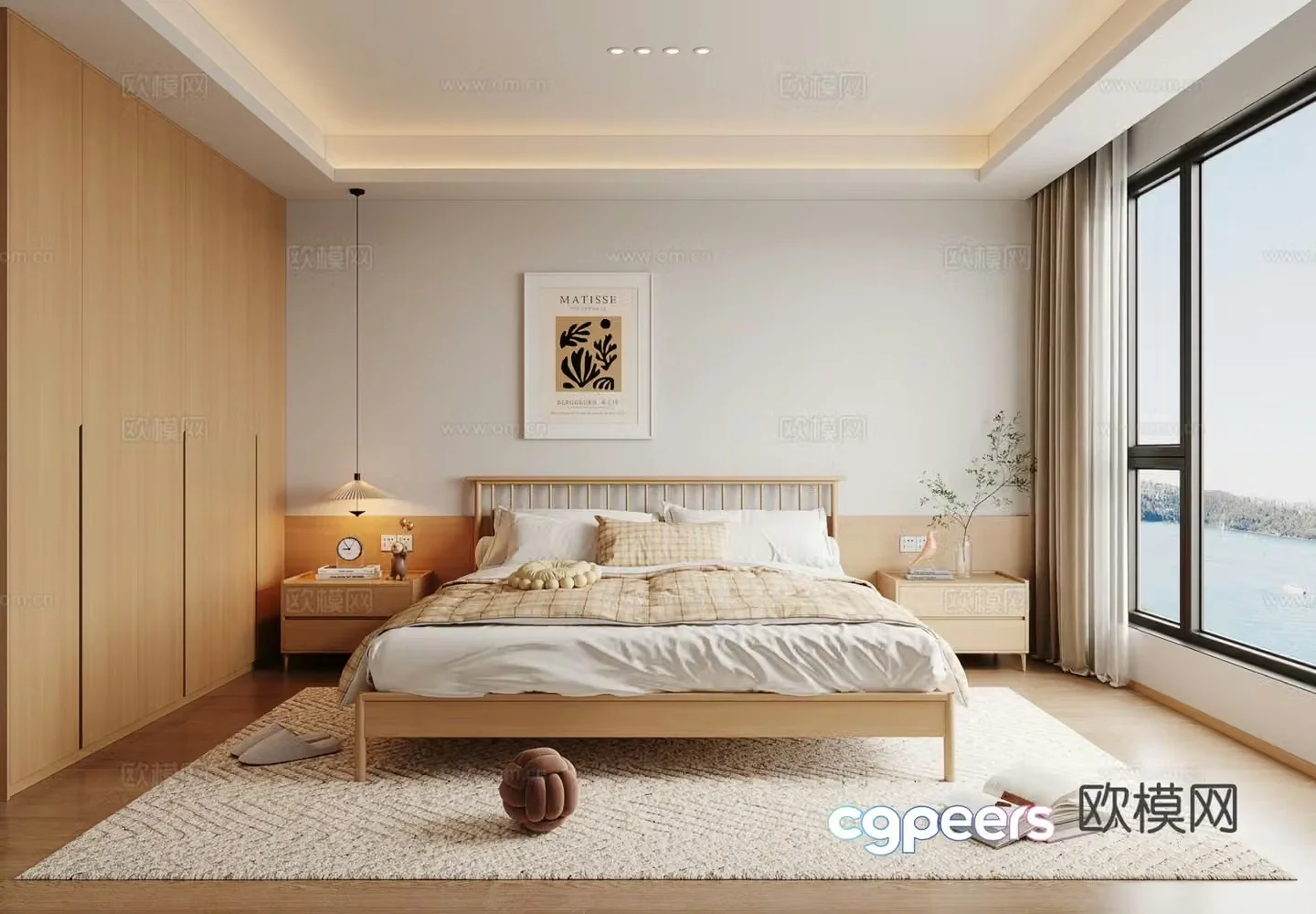 Log style bedroom master bedroom 3d model