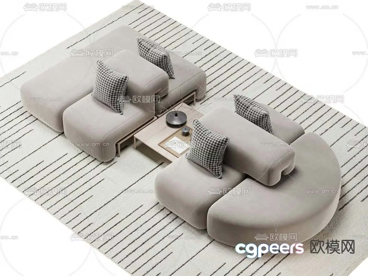 Leisure sofa shopping mall leisure sofa lazy sofa 3d model