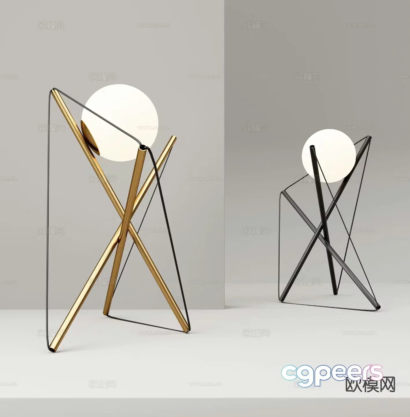 Modern spherical desk lamp 3d model
