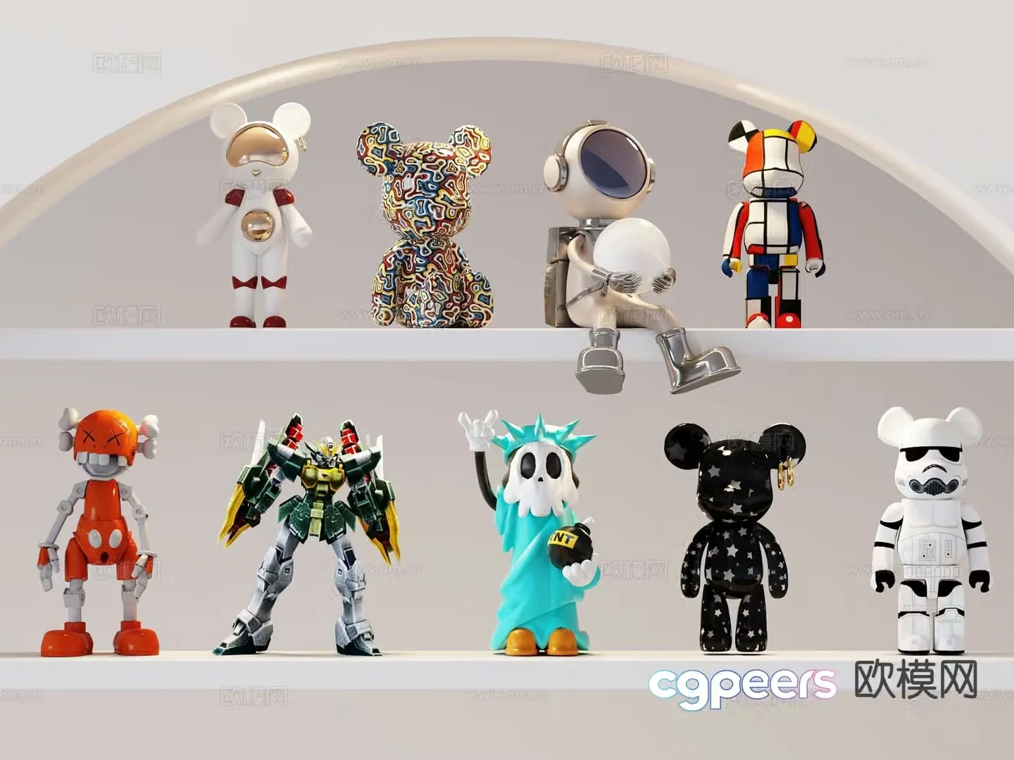 Modern doll trendy ornaments 3D model