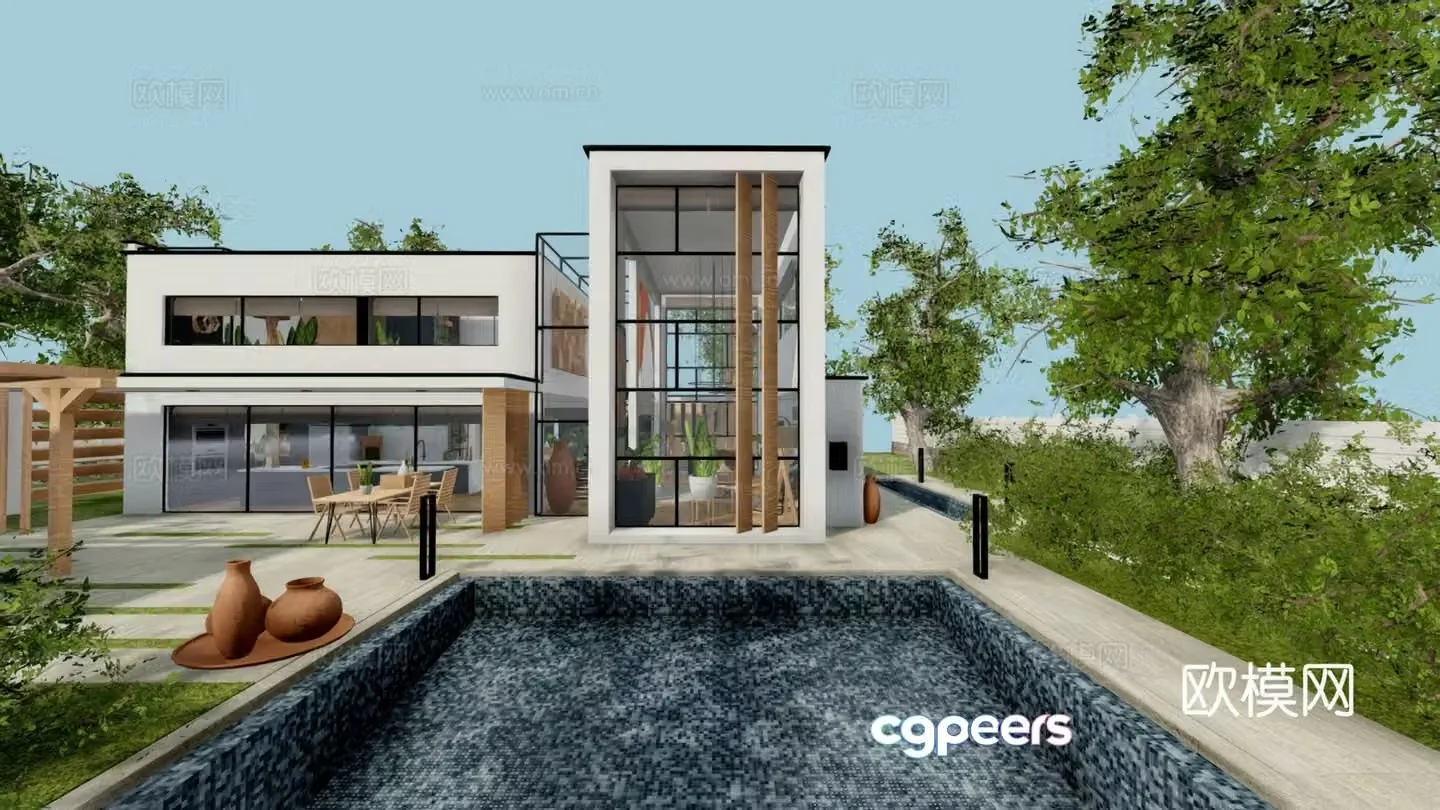 Modern villa 3d model