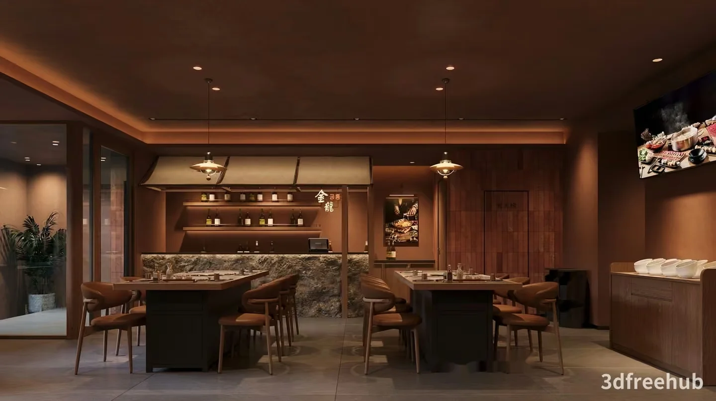 Modern Dining Room 3D Model – 19279 – VRAY Render