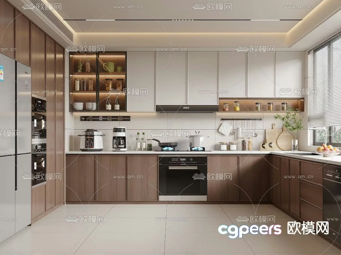 Middle style kitchen 3d model