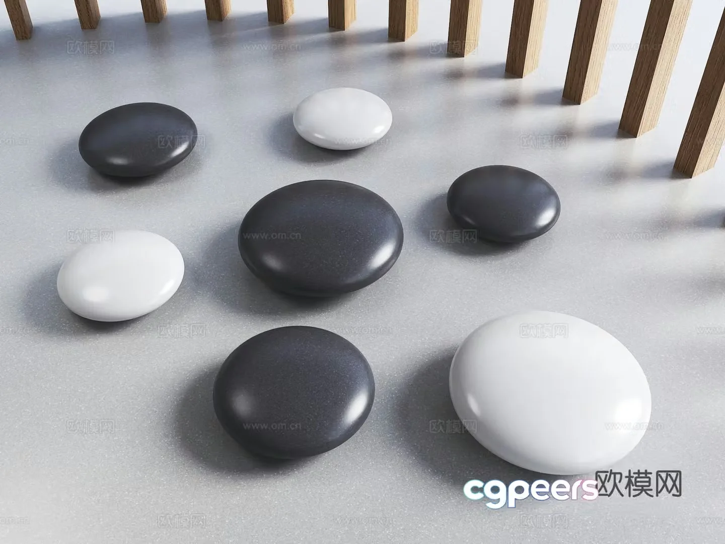 Pebble sitting bench grey pebble stone pier stone bench landscape pebble square stone bench 3d model