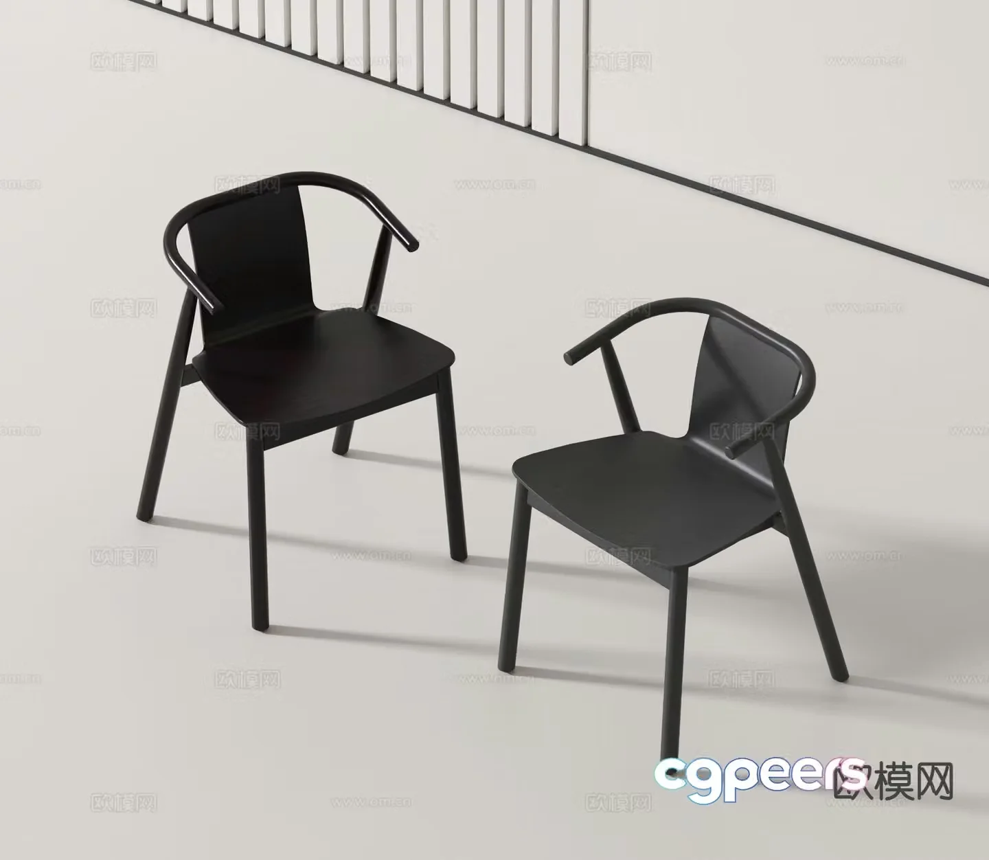 Modern single chair black chair 3d model