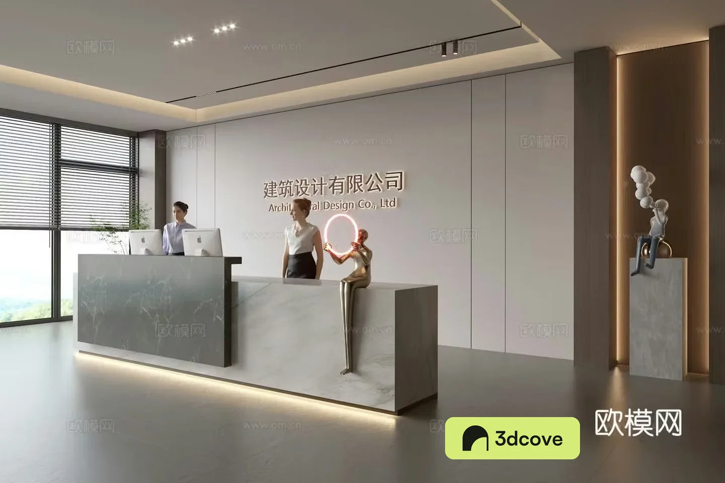 Modern company front desk reception area bar reception desk service desk company front desk background