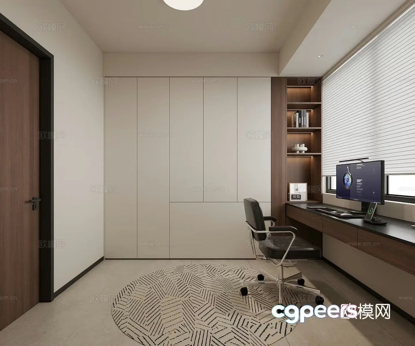 Modern study Italian minimalist study-20143d model