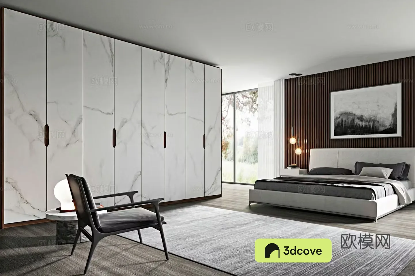 Modern open bedroom