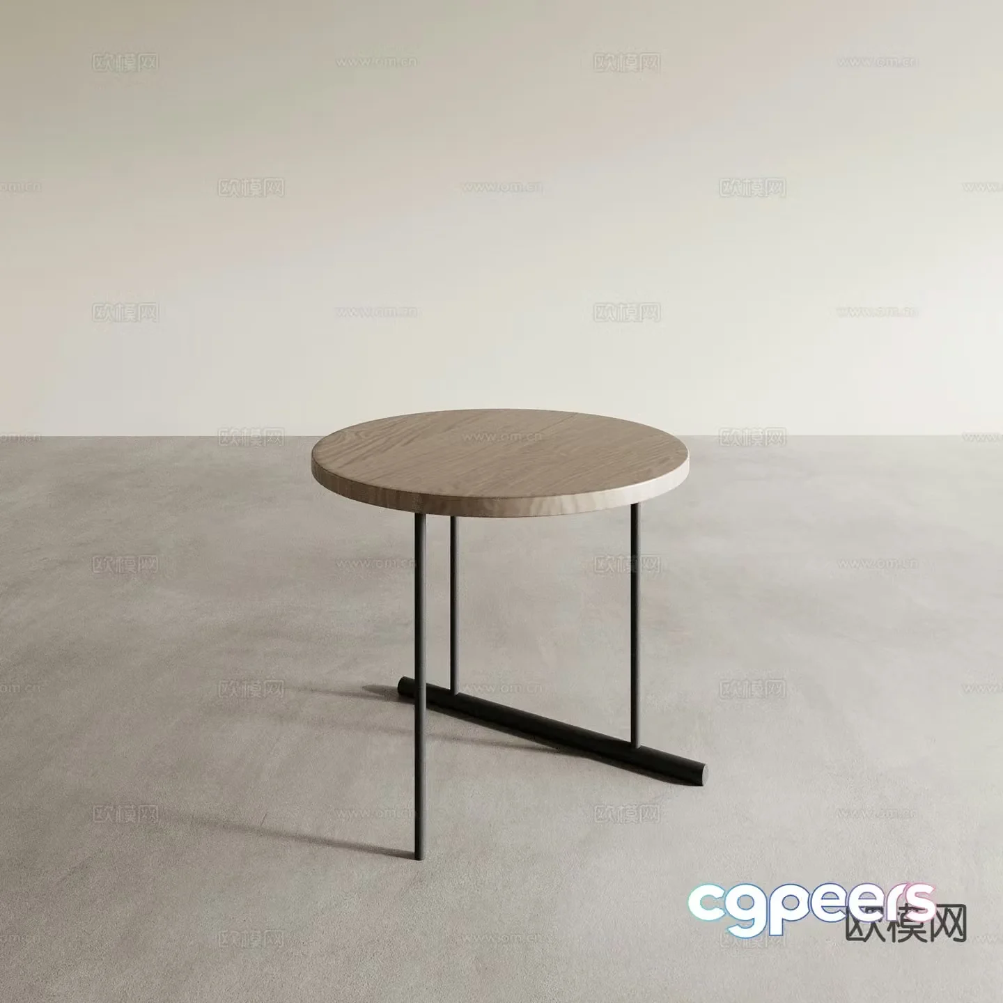 Modern corner table round table side table 3D model