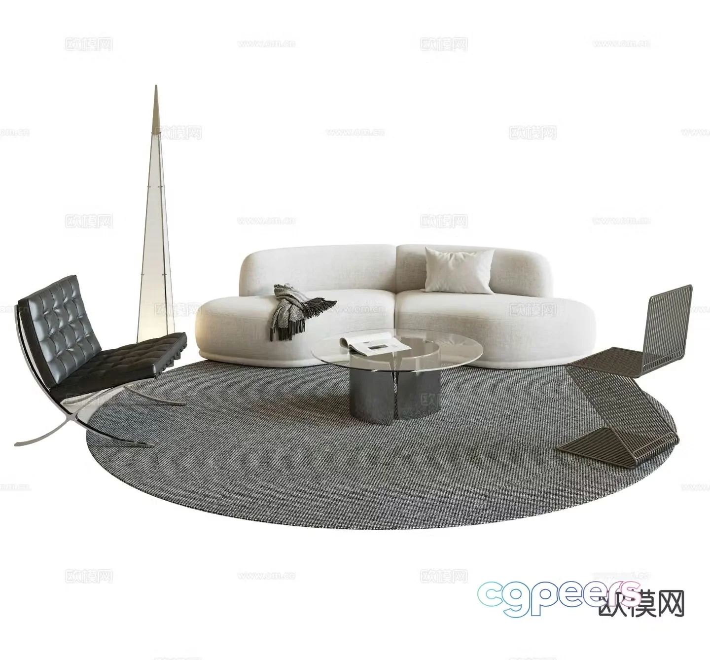 Modern sectional sofa 3d model
