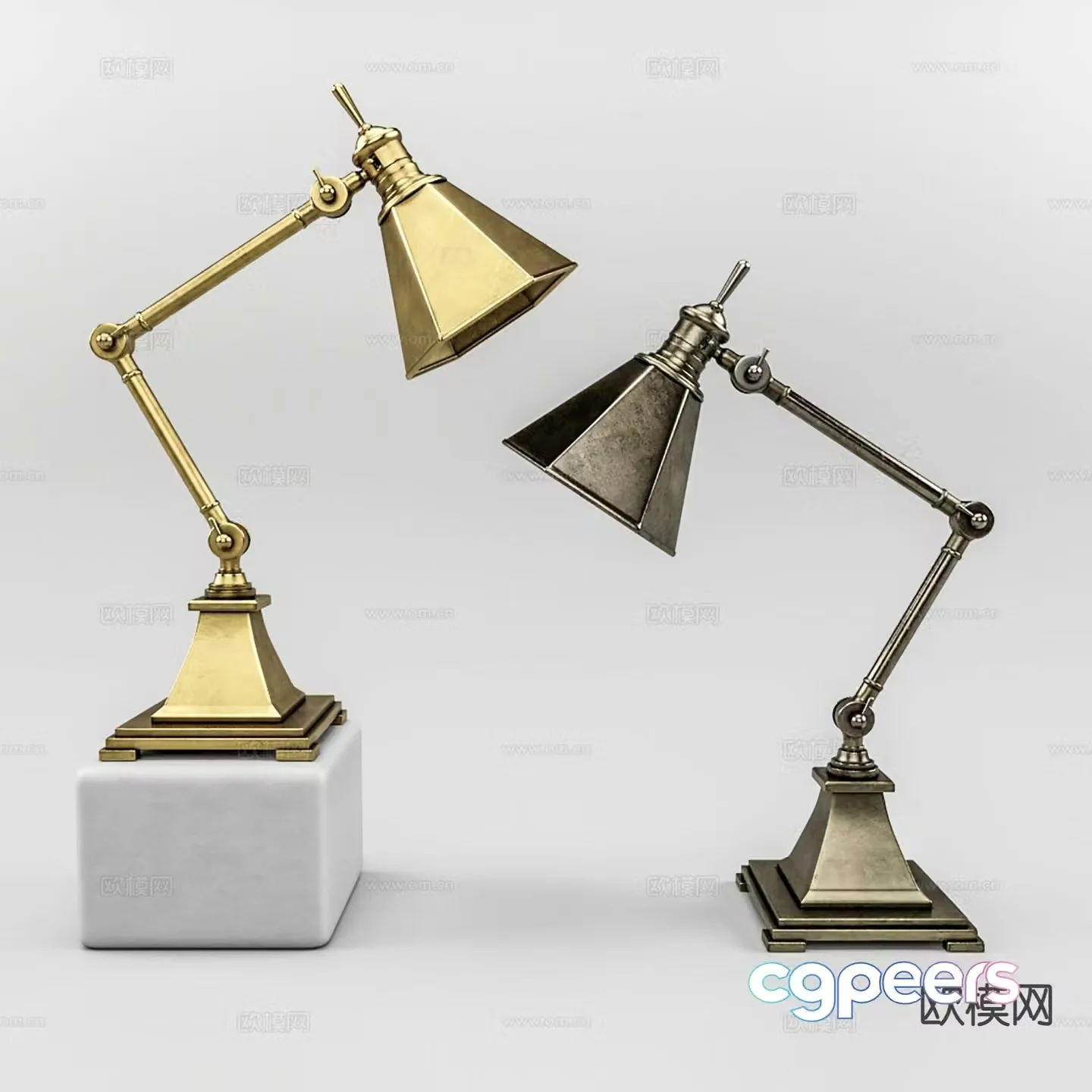 Simple European desk lamp 3d model