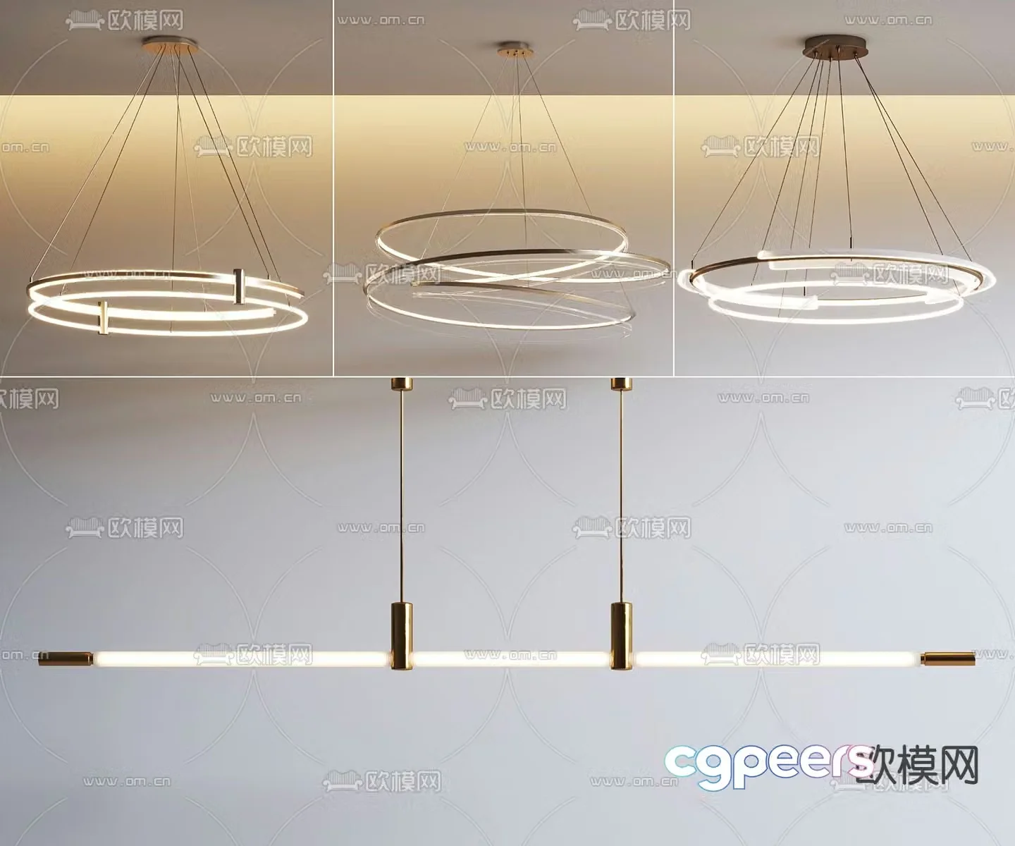 Modern chandelier art chandelier long chandelier 3d model