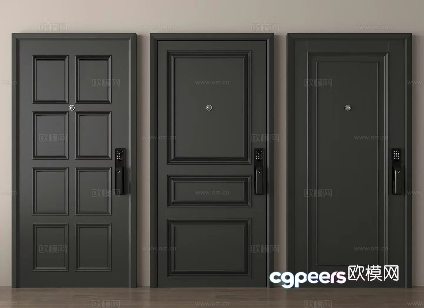 Entry door Security door Password door 3d model