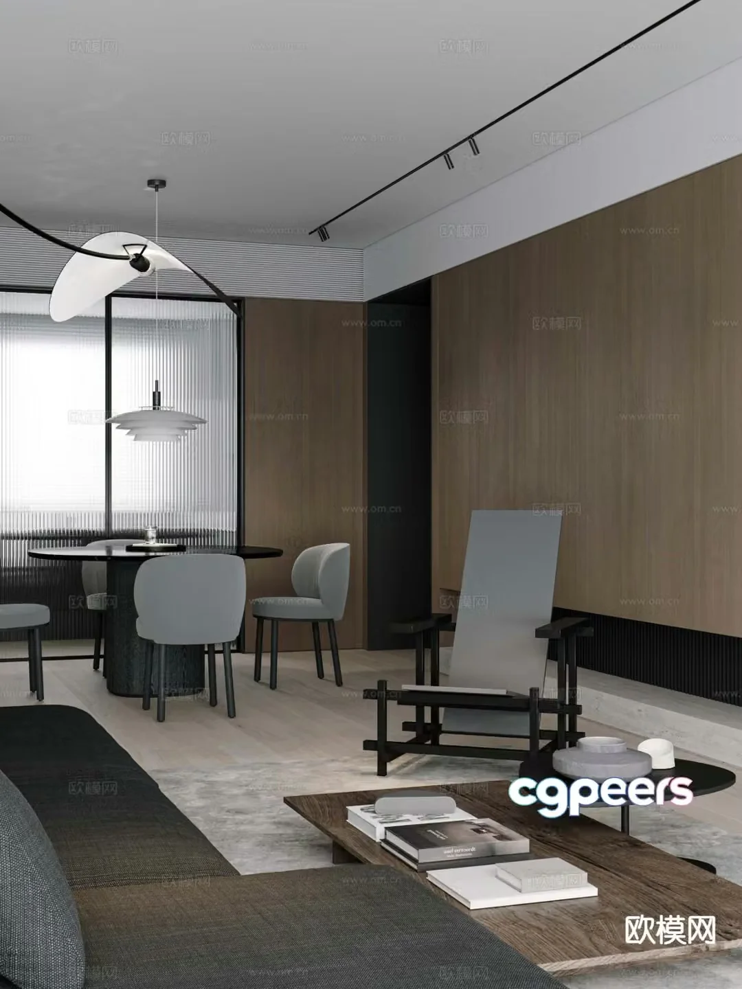 Modern guest restaurant 3d model