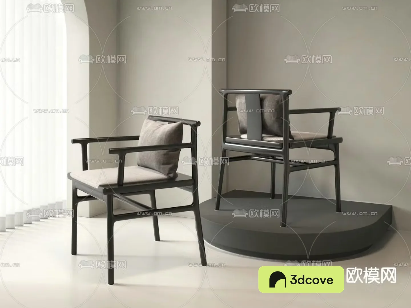 New Chinese style single chair dining chair