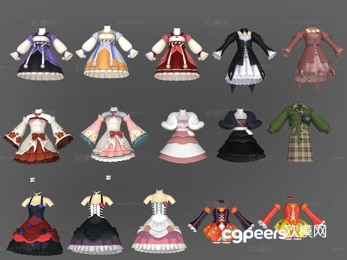 European style clothing skirt cartoon clothing puffy skirt cartoon skirt 3d model