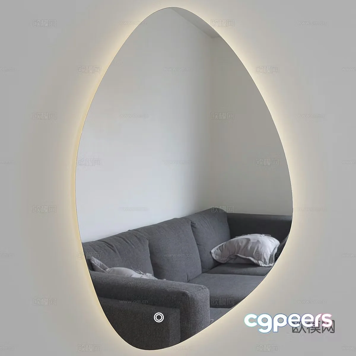 Modern minimalist Onyx ultra-illuminated mirror 3d model