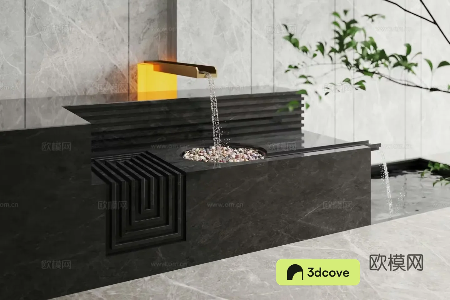 Modern water landscape running water bowl indoor waterscape