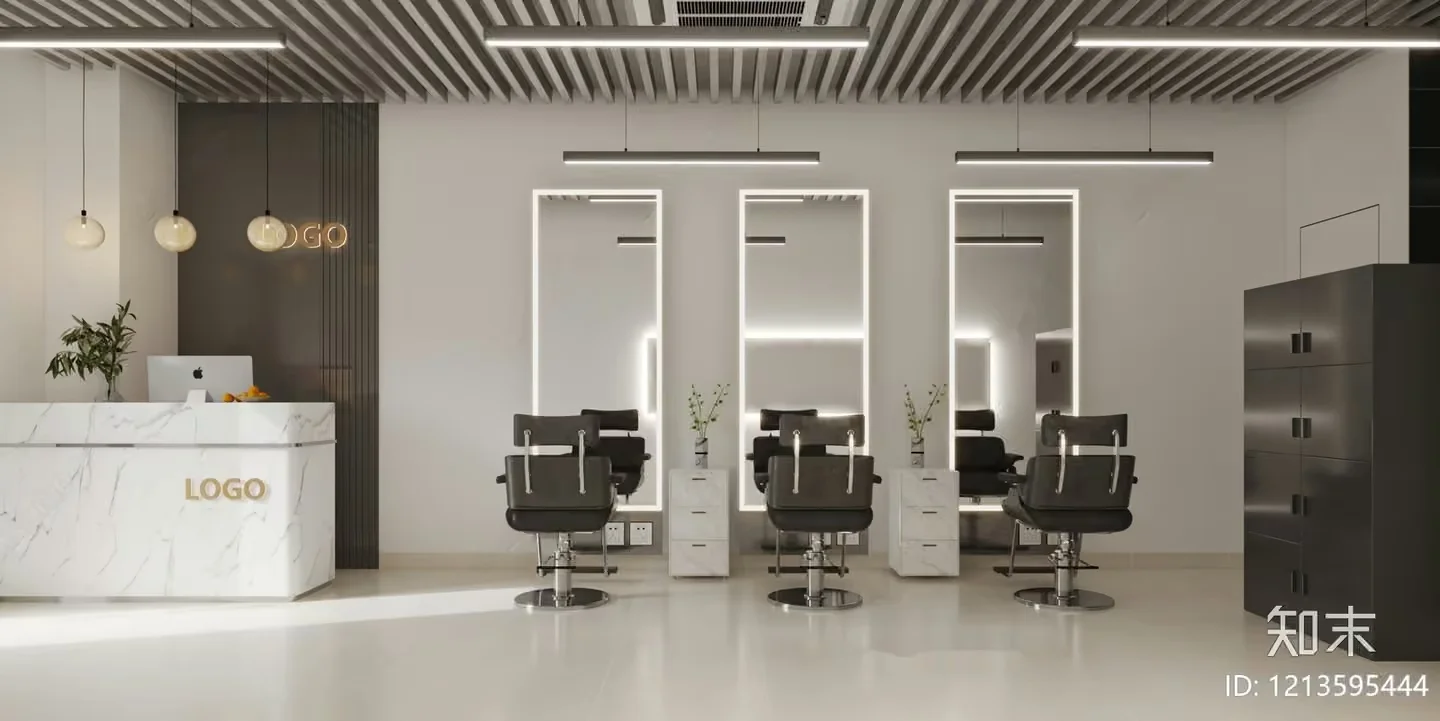Modern Salon 3D Model – 23459 – VRAY Render